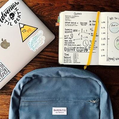 computer notebook and backpack