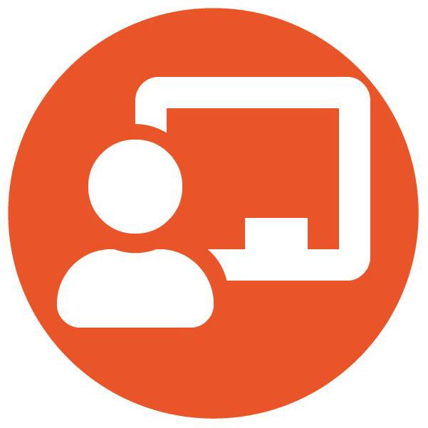 graphic illustration of person at computer